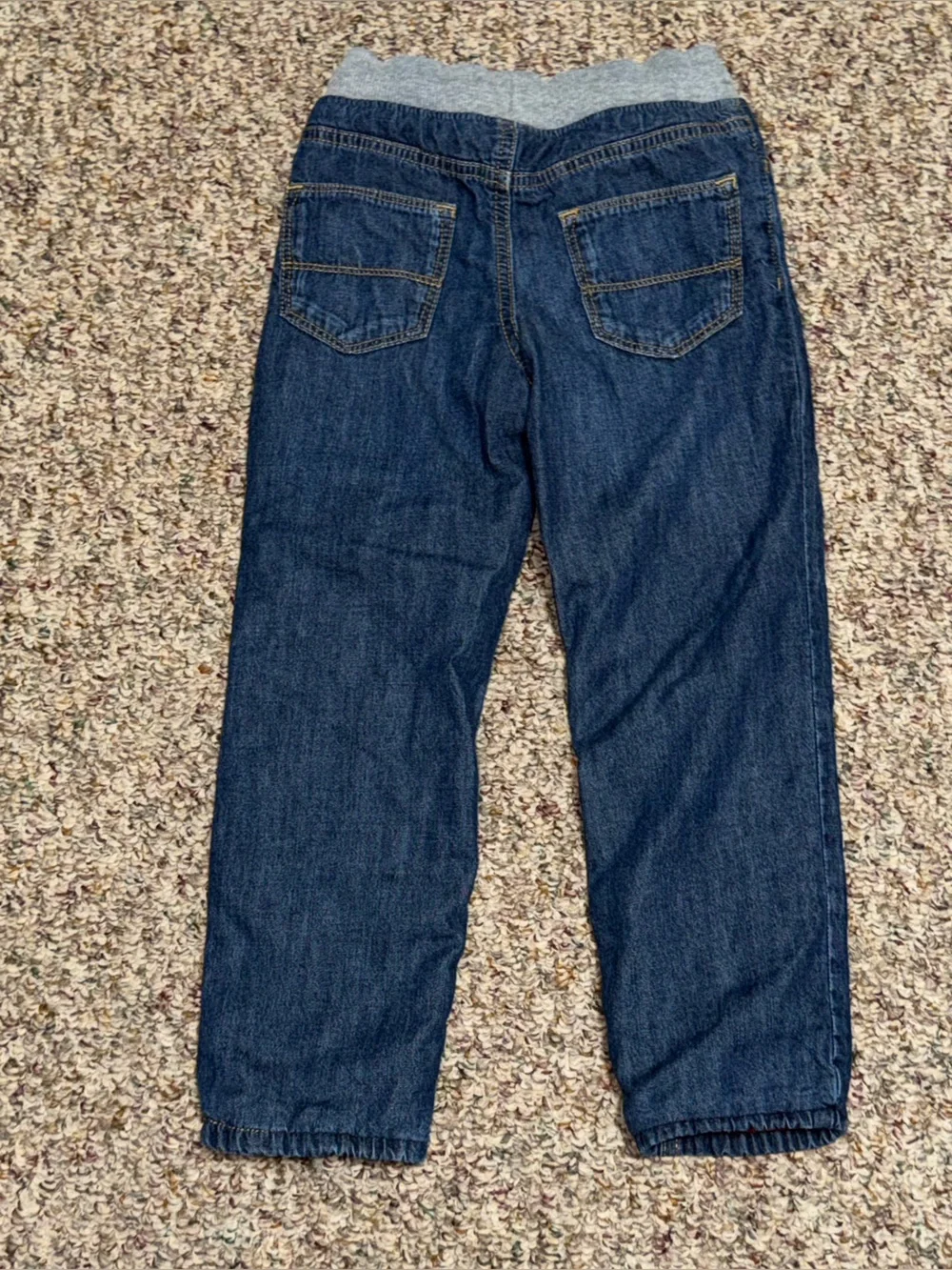 OshKosh B'gosh Boys girls size 6 fleece lined pants Dark Blue Denim Jeans winter